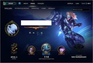 Conta com borda de ouro e poucas skins. - League of Legends LOL