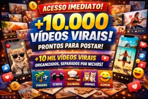 Acesso Imediato A +10.000 Vídeos Virais Prontos Para Postar - Vídeos e Cortes Cortes Virais