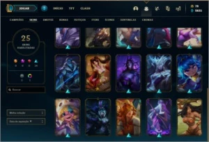 Conta prata 1 com 25 skins e 69 champs - League of Legends LOL