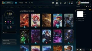 Conta MESTRE com 418 skins (Míticas, Hextec, Raras) - League of Legends LOL