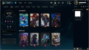 Conta MESTRE com 418 skins (Míticas, Hextec, Raras) - League of Legends LOL