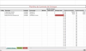 Planilha Excel Para Controle De Estoque - Outros