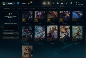 Conta ouro 1 com 21 Champs e 3 Fragmentos de skins - League of Legends LOL