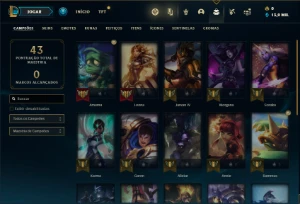 Conta ouro 1 com 21 Champs e 3 Fragmentos de skins - League of Legends LOL