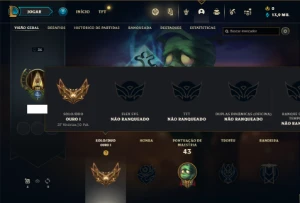Conta ouro 1 com 21 Champs e 3 Fragmentos de skins - League of Legends LOL
