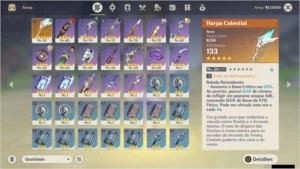 AR 43 + Diluc,Mona,Qiqi,Venti + arma 5* + bons 4* - Genshin Impact