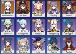 AYAKA + HUTAO + KEQING + MONA - Genshin Impact
