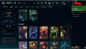 Conta LoL com 109 skins sendo 10 lendárias - League of Legends