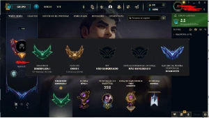 Conta LoL com 109 skins sendo 10 lendárias - League of Legends