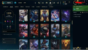 Conta LoL com 109 skins sendo 10 lendárias - League of Legends