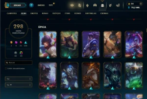 Fullacesso - Conta De 2017 - 298 Skins - Level 495 - 171 Cam - League of Legends LOL