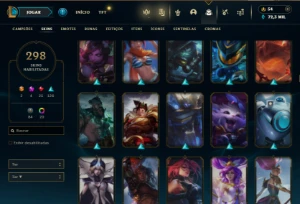 Fullacesso - Conta De 2017 - 298 Skins - Level 495 - 171 Cam - League of Legends LOL