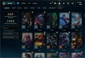 Conta Platina 4 com TODOS os champs e 439 Skins + 67 Cromas - League of Legends LOL