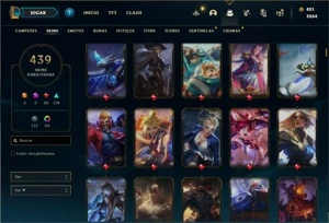 Conta Platina 4 com TODOS os champs e 439 Skins + 67 Cromas - League of Legends LOL