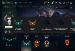 Conta Platina 4 com TODOS os champs e 439 Skins + 67 Cromas - League of Legends LOL