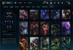 Conta Platina 4 com TODOS os champs e 439 Skins + 67 Cromas - League of Legends LOL