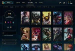 Conta League of Legends 114 campeões, 62 skins GOLD 4 LOL