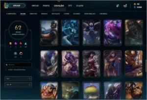 Conta League of Legends 114 campeões, 62 skins GOLD 4 LOL