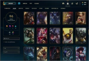 Conta bronze 1 com 91 champs e 96 skins ( MAIN TOP / SUP ) - League of Legends LOL