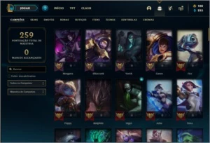 Conta bronze 1 com 91 champs e 96 skins ( MAIN TOP / SUP ) - League of Legends LOL