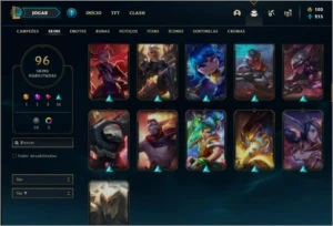 Conta bronze 1 com 91 champs e 96 skins ( MAIN TOP / SUP ) - League of Legends LOL