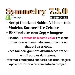 Tema Shopify Symmetry + Atualizações E Bônus - Outros