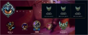CONTA PLATINA 5 NAS 3 FILAS - League of Legends LOL