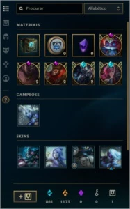 CONTA PLATINA 5 NAS 3 FILAS - League of Legends LOL