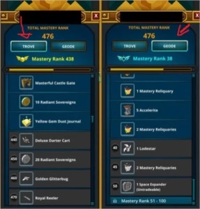 Conta de Trove 28k de Power rank e Maestria 476 - Outros