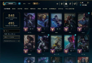 Esmeralda 4 com TODOS os Champs e 169 Skins ( Nivel 884 ) - League of Legends LOL