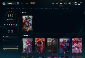 Esmeralda 4 com TODOS os Champs e 169 Skins ( Nivel 884 ) - League of Legends LOL