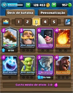 CONTA CLASH ROYALE NÍVEL 12