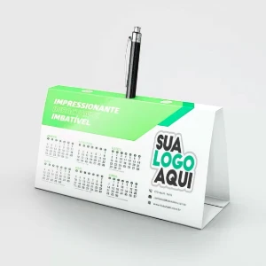 500 Calendários de Mesa 2027 com Porta-Caneta - Artesanato e Personalizados