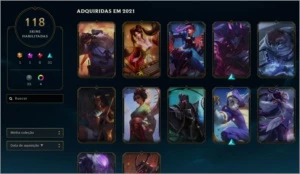 Vendo conta no League of Legends, mestre com 118 skins. LOL