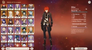 Conta Genshin Impact AR 57 12 personagens 5 estrelas!!