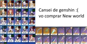 Conta Genshin AR55- Tartaglia, Estr. Invernal, Yoimiya,Mona+ - Genshin Impact