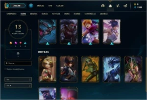 Conta bronze 4 com 13 skins e 35 champs ( Boa para smurfar ) - League of Legends LOL