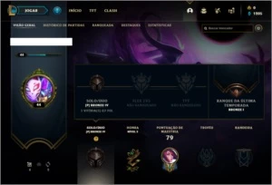 Conta bronze 4 com 13 skins e 35 champs ( Boa para smurfar ) - League of Legends LOL