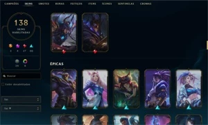 CONTA LOL LVL 380 140Skins PLAT 4 - League of Legends