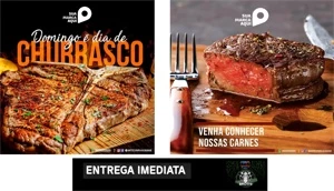 Pack 180 artes De Churrascaria Editáveis Photoshop - Serviços Digitais