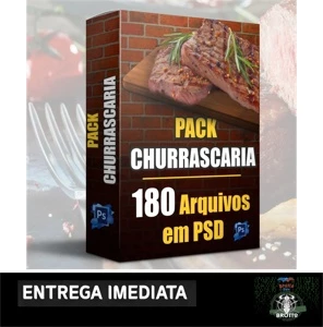 Pack 180 artes De Churrascaria Editáveis Photoshop - Serviços Digitais