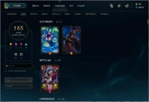 ACC DE LOL 165 SKINS, 2 ULTIMATE,TODOS OS CHAMPS, 24 EMOTES - League of Legends