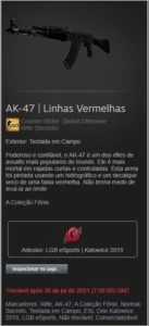 AK-47 | Linhas Vermelhas - Counter Strike CS