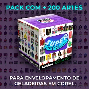 Pack de Artes para Envelopamento de Geladeiras - CorelDRAW - Outros