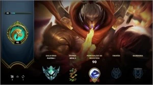 CONTA LOL PLATINA 1 - LVL 45 - League of Legends