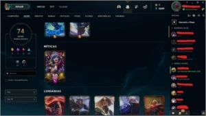 CONTA DE LOL PLATINA 2, QUASE TODOS OS CHAMPS, SKINS E MAIS - League of Legends