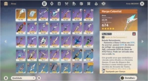 Conta Genshin AR 55 - 8 Personagens e 2 Armas T5 - Genshin Impact