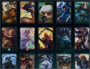 ACC Riot games Valorant 1° passe,LOL 56 skins, tft 9 lendas - League of Legends