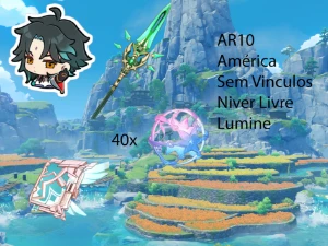 AR10 - Xiao + Jade + Atlas Celestial + 40 tiros!!! - Genshin Impact