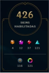 Conta LOL PLAT IV, 426 skins - 12 míticas - 37 lend - League of Legends